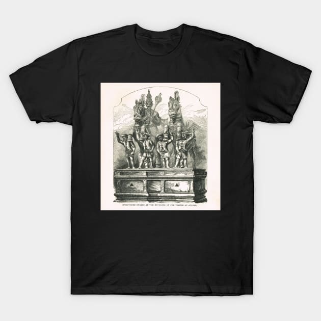 Entrance guards Temple at Ayenar India T-Shirt by artfromthepast